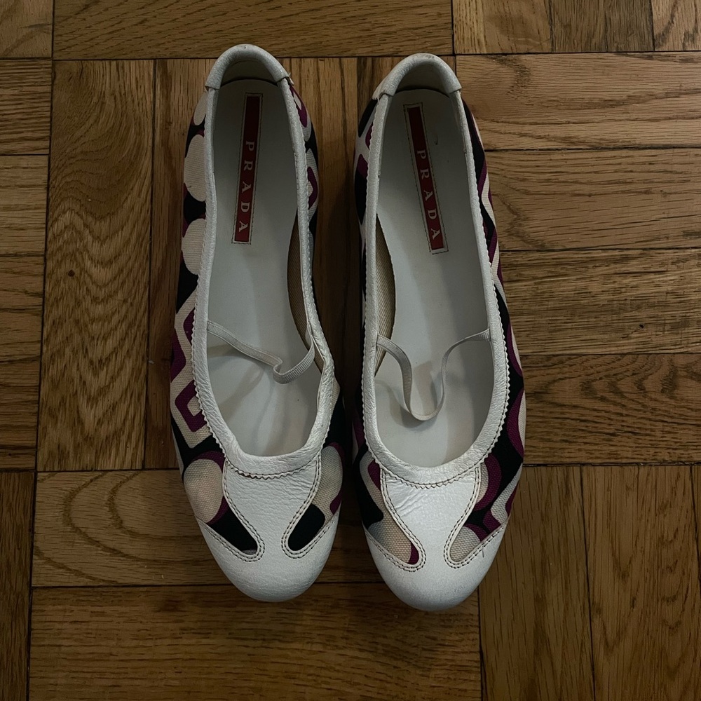 Prada strap flats. Linea Rossa
